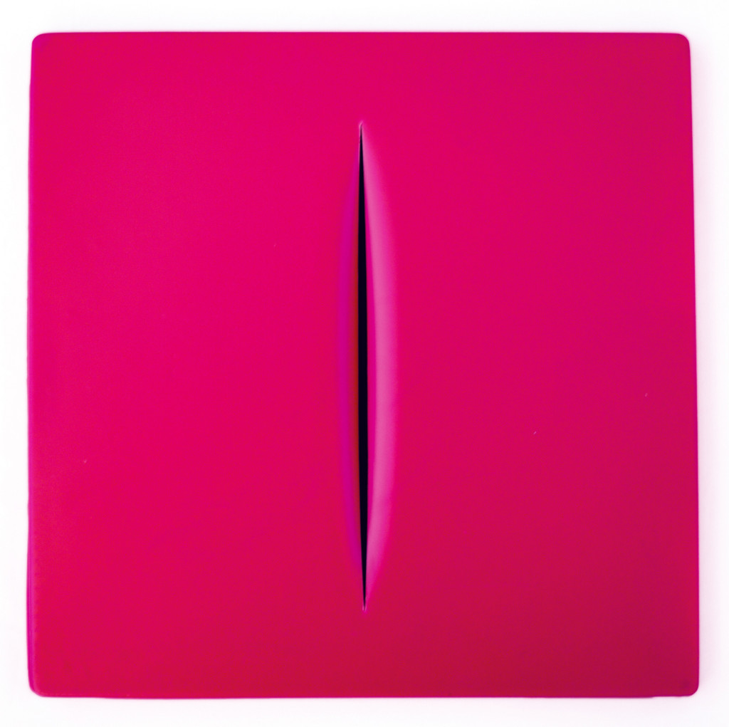 fontanalucio_concetto-spaziale_1968_pink-plastic-multiple_29-x-29-x-2-cm_hoffmann